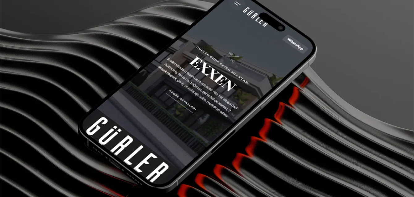gayrimenkul projesi için mobil website tasarımı, koyu tema