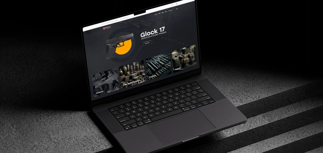 Arrow Defence web sitesi ana sayfa tasarımı- Modern web site tasarımı