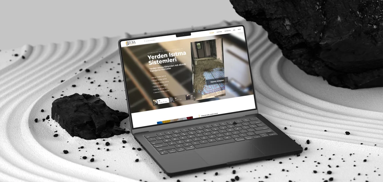 Beka web sitesi ana sayfa mockup - Sakarya modern web site tasarımı