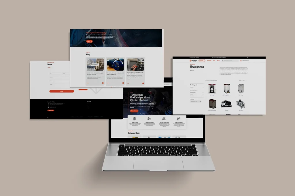 BerceAir kurumsal web sitesi ekran görünümleri- Modern web site tasarımı