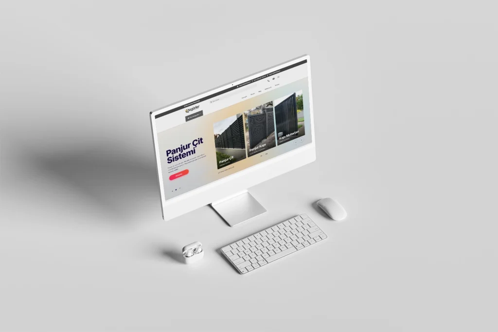 Özgürler Çit web sitesi masaüstü ekran tasarımı - Modern web site tasarımı
