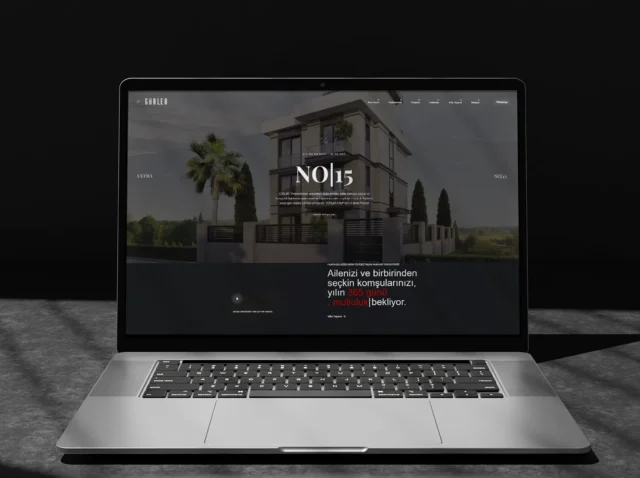 Gürler Yapı kurumsal web site tasarımı laptop ekranı- Kurumsal web site tasarımı