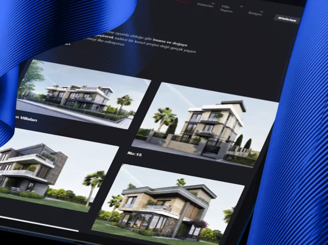 Gürler yapı iPad mockup Gürler yapı villa projeleri iPad ekran tasarımı / One Page Web sitesi
