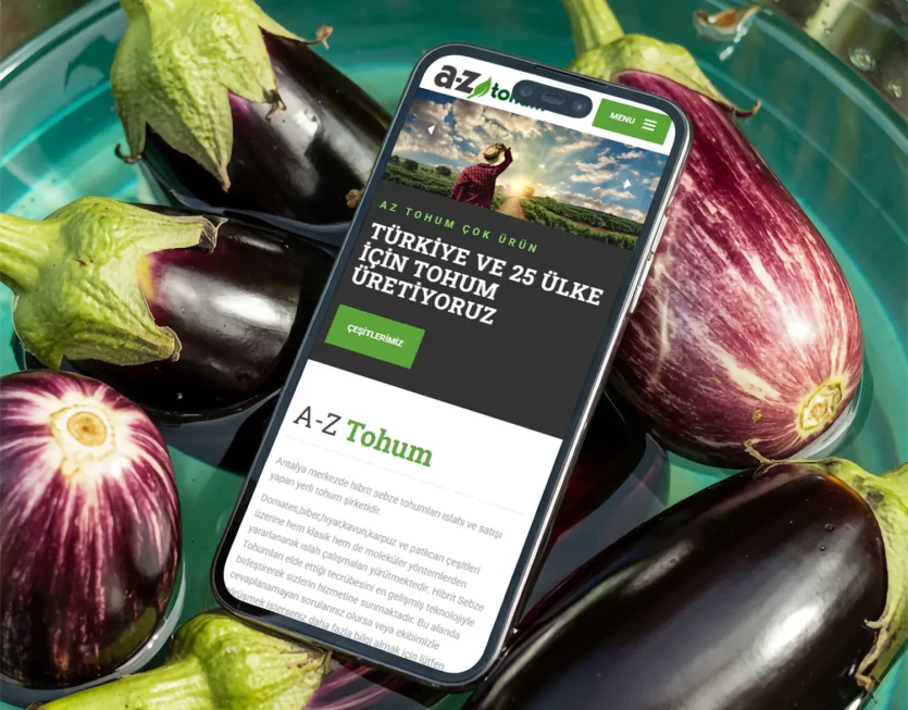Az Tohum web tasarımı ana sayfa ekran görüntüsü