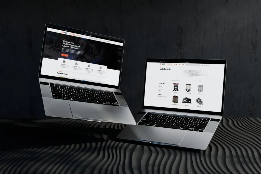 Berce Air kurumsal web site tasarımı laptop ekranı