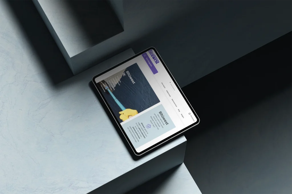 Bitüwest ana sayfa web site tasarımı tablet ekranı - E-ticaret web site tasarımı