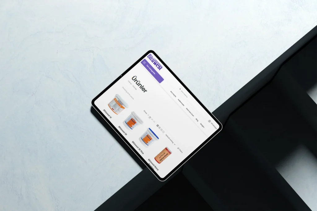 Bitüwest ürünler sayfası web tasarımı tablet görünümü -E-ticaret web site tasarımı