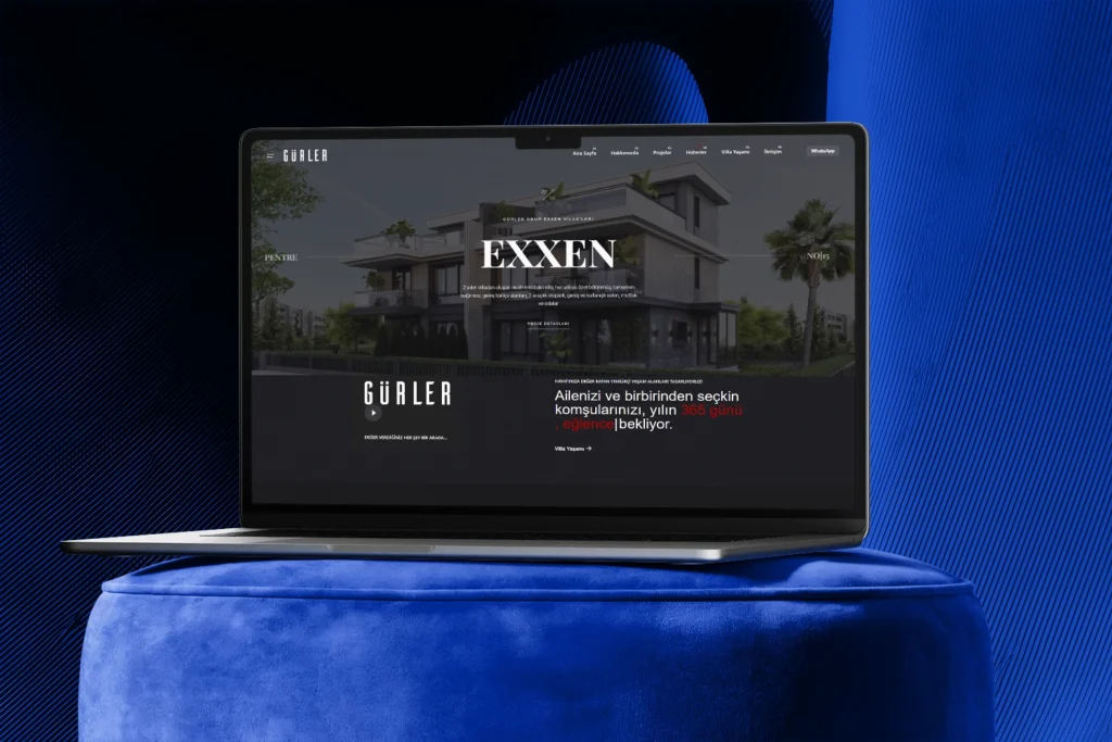 Gürler yapı web sitesi MacBook ekran tasarımı - Sakarya web site tasarım ajansı​